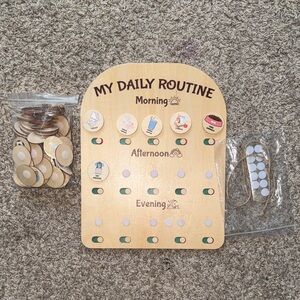 My Daily Routine Wooden Reward Chart - Natural Wood